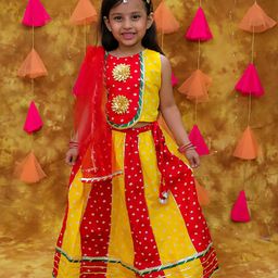 KID1 Girls Printed Ready to Wear Lehenga & Blouse With Dupatta-image-69