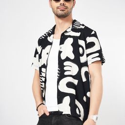 People Men Slim Fit Opaque Printed Casual Shirt-image-92