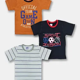 Here&Now X Game Begins Boys Set of 3 Assorted Printed Pure Cotton T-shirts-12
