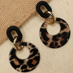 DressBerry Artificial Stones Studded Contemporary Drop Earrings-image-4