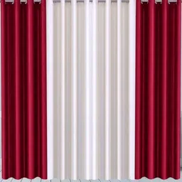 213 cm (7 ft) Polyester Semi Transparent Door Curtain (Pack Of 4) (Solid, Multicolor)-image-74