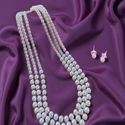 KASHVI PEARLS AND JEWELLERS Brass Silver-Plated Jewellery Set-image-127