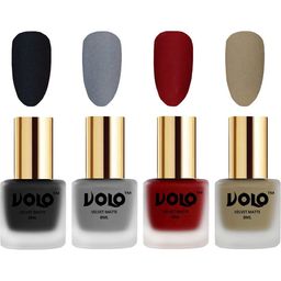VOLO Set Of 4 Velvet Matte Nail Polish- 8 ml Each- 5 -20-22 - 37-image-91
