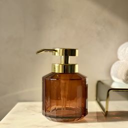 Mason Home Orange & Gold-Toned Textured Glass Soap Dispenser-19
