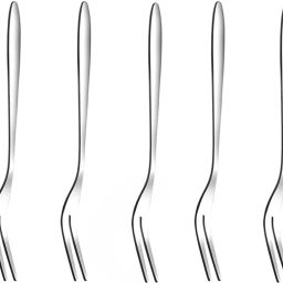 Stainless Steel Forks Set for Home, Kitchen and Restaurant (Silver, 5 Pcs) Stainless Steel Dessert Fork Set-38