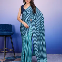RACHNA Striped Satin Ready to Wear Saree-image-22