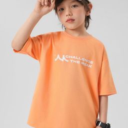 LULU & SKY Boys Typography Printed Applique Boxy T-shirt-image-50