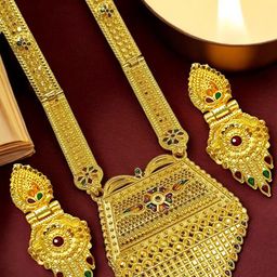 FEMMIBELLA Gold-Plated Stones Studded Jewellery Set-50