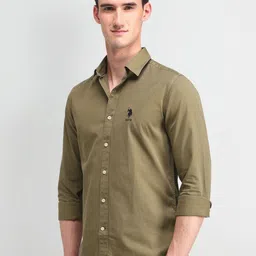 U.S. Polo Assn. Denim Co. Men Manhattan Spread Collar Solid Cotton Slim Fit Casual Shirt-picture-42