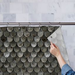 ArtzFolio Dark Grey Printed Waterproof Shower Curtain-13