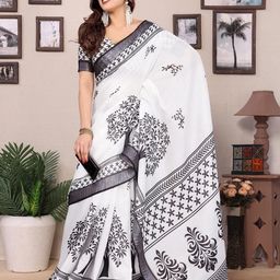 WEAREZEE Floral Zari Linen Blend Saree-46