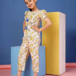 Budding Bees Girls Printed Basic Jumpsuit image 2