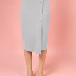 Chemistry Pencil Asymmetric Midi Skirt-image-40