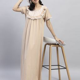 SEPHANI Women Pure Cotton Maxi Nightdress-image-63