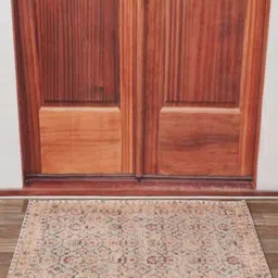 Aura Beige & Blue Textured Anti Skid Doormat-12