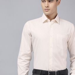 Van Heusen Custom Fit Self Design Textured Pure Cotton Formal Shirt-picture-6