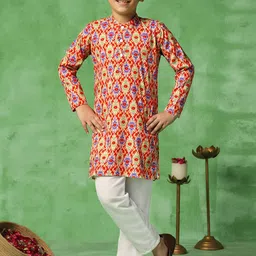 FASHION DREAM Boys Floral Printed Regular Kurta with Pyjamas-46