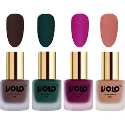 VOLO Set Of 4 Velvet Matte Nail Polish-8 ml Each Shade -2 -12 -14 -38-17