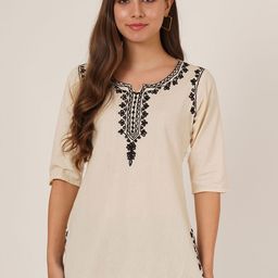 Brownverse Women Embellished Embroidered Regular Tops-picture-48