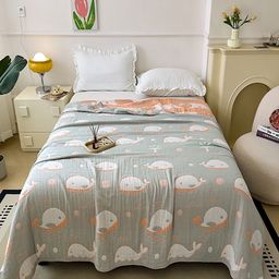 JC HOME Grey & White Cartoon Characters AC Room 350 GSM Double Bed Quilt-image-50