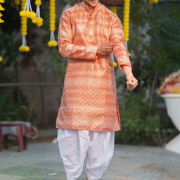 Shasak Ethnic Motifs Embroidered Thread Work Mandarin Collar Straight Kurta-image-77