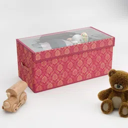 Kuber Industries Maroon & Beige Printed Drawer Organiser With Transparent Lid-20