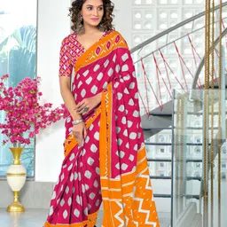 Pandadi Saree Geometric Block Print Saree-57