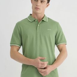 GANT Men Solid Polo Collar Cotton T-shirt-image-99