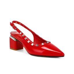 London Rag Leather Block Pumps-29