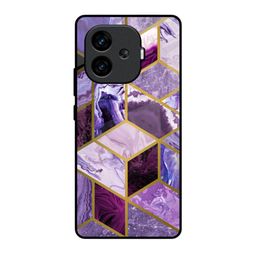 QRIOH Unisex iQOO Neo 10R 5G Geometric Shockproof Glass Back Case-picture-2