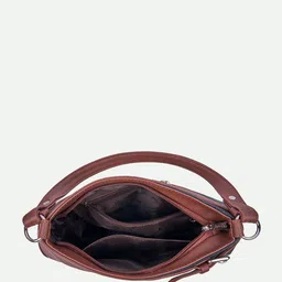 ZOUK Ethnic Motifs Printed Leather Bucket Handheld Bag image 4