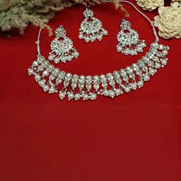 NIPSTec White Alloy Artificial Stones & Beads Jewellery Set-picture-39