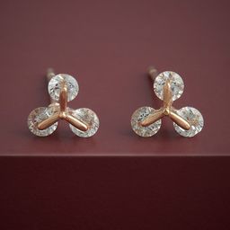 Kushal's Fashion Jewellery 92.5Silver Rose Gold-Plated Classic Studs Earrings-image-68