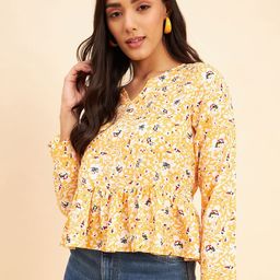 NEESH Floral Print Peplum Top-image-74