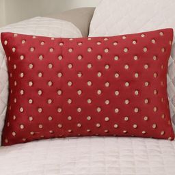 Modern Minimalist Rectangle Cushion Covers Set of 1 | 12x18 Inches Velvet Pillow Covers | Decorative Dot Design Maroon Color-image-79