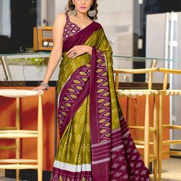 PEENGAX Floral Pure Cotton Block Print Saree-39