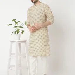 Ethnicity Floral Printed Mandarin Collar Straight Kurta-image-46
