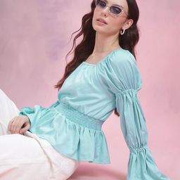 DressBerry Puff Sleeve Peplum Top-image-10