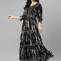 Raiyani Enterprise Women V-Neck Crepe Anarkali Kurta-picture-46