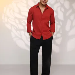 Campus Sutra Men Comfort Textured Opaque Casual Shirt-image-80