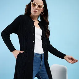 CLAPTON Women Longline Cardigan Sweaters-image-64