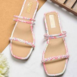 GERIEF Women Printed Open Toe Flats-20