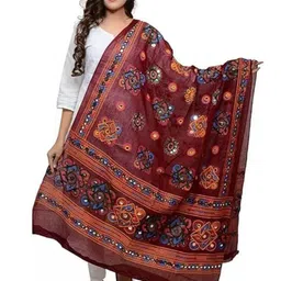 PK HUB Dyed Tie and Dye Dupatta with Mirror Work-picture-1