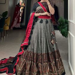 ZIBLON Printed Ready to Wear Lehenga & Blouse With Dupatta-image-2
