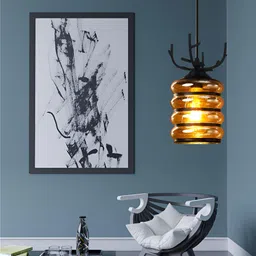 GAUVIK Black Glass Ceiling Lamp-57