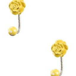 IndianShelf 2 Pcs Ceramic Flower Door Hangers Hooks for Kitchen-image-10