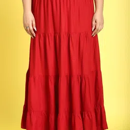 theRebelinme Plus Size A-Line Tiered Skirt-image-36