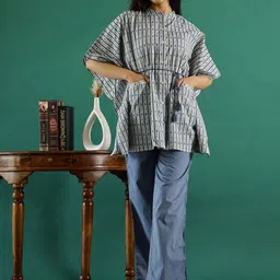 RangDeep Printed Pure Cotton Mandarin Collar Top With Trousers Co-Ords-image-56