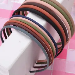 Teeth Comb Shine Hairband Matte Hair Accessory For Girls (Set Of 12) Head Band-image-60