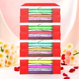Aura Red Set of 4 Regular Multi-Utility Organisers-23